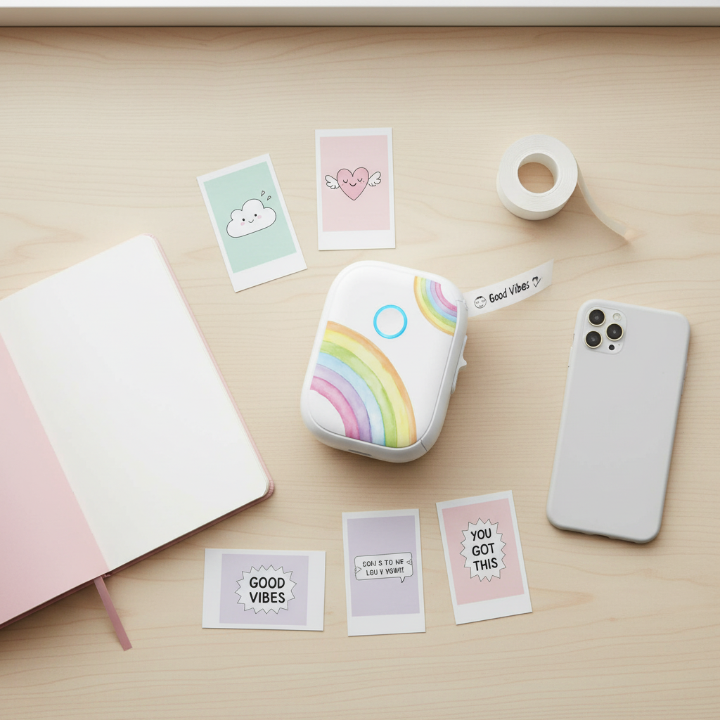 DreamPrint™ Mini Bluetooth Label Printer – Portable, Inkless & Perfect for Home Organization